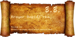 Breyer Boglárka névjegykártya
